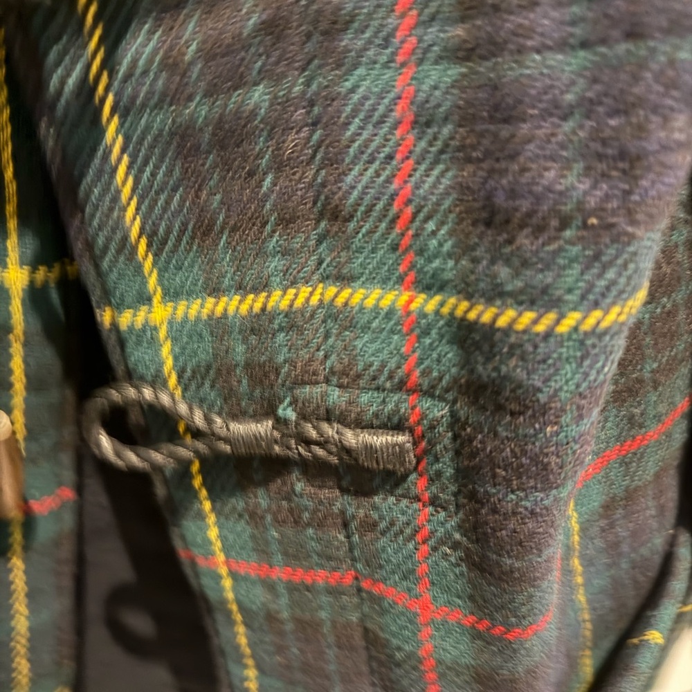 Rugby Ralph Lauren Plaid Pea Coat - Black, Red, Yellow, Green - Picture 3 of 5